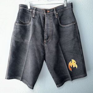 VTG  Y2K Baggy GB GodBody Men's Denim Jean‎ Shorts Black Size 34